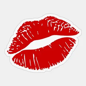 Kiss Lip Stick Sticker RS2
