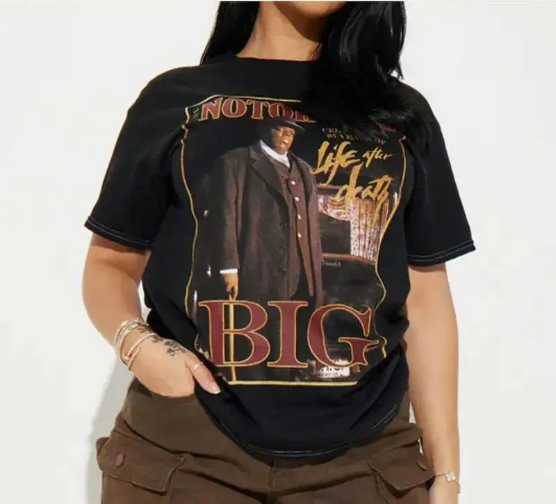 Life After Death Biggie Graphic shirt, Black Wash 90s Bootleg Style, Hip-Hop Streetwear Fit, Vintage Rap Legend Shirt, Vintage Y2K Concert Shirt, Unisex Cotton