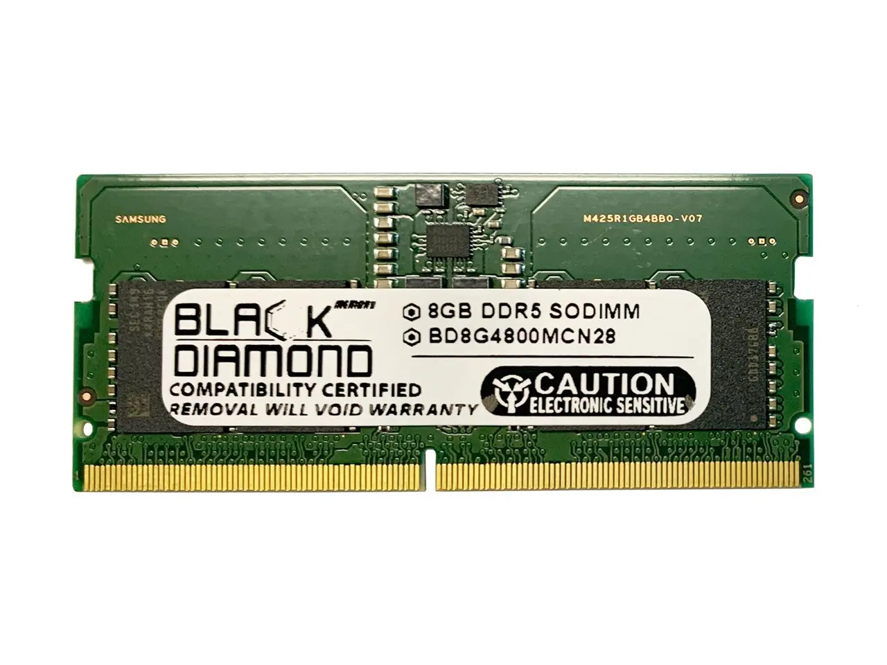 Black Diamond 8GB DDR5 4800 SODIMM Memory - 262-pin  BD8G4800MCN28