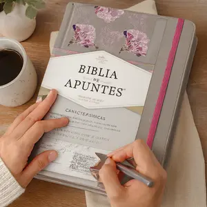 Biblia Reina Valera 1960 de apuntes gris y floreado , tela impresa | RVR 1960 NoteTaking Bible, Grey and Pink, Cloth over Board (Spanish Edition) Hardcover