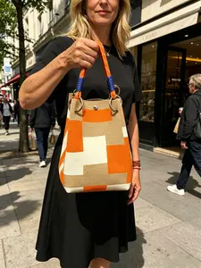 Women Handbag, Casual Commuter Handbag - Checkered Pattern Bag, Multifunctional Shoulder Bag With Secure Buckle Closure Design, Large Capacity Tote Bag, Wrist Bag, Suitable For Travel, Outdoor, Commuting And Daily Use, Sturdy Handle, Fashion Accessories