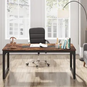 LITTLE TREE Modern Computer Desk, 70.8 x 35.4 inch Large Executive Office Desk Computer Table Study Writing Desk Workstation for Home Office