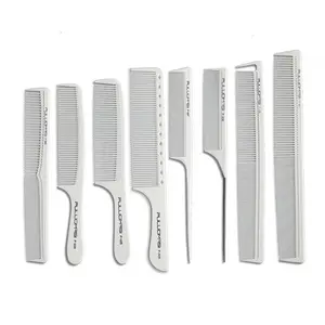 White salon professional barber carbon comb heat-resistant anti-static hair comb set of 8 hairdressers preferred…