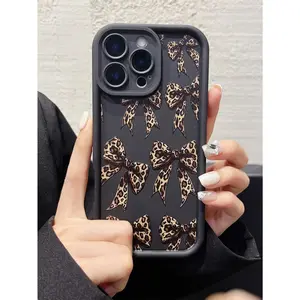 2026 New Flower Leopard Print Bow Case for iPhone 17 Pro Max 16 16e 15 14 Plus 13 12 Mini 11 Air X XS Pattern Soft TPU Rubber Camera Protection Rugged Mobile Phone Cover Gift for Samsung S26