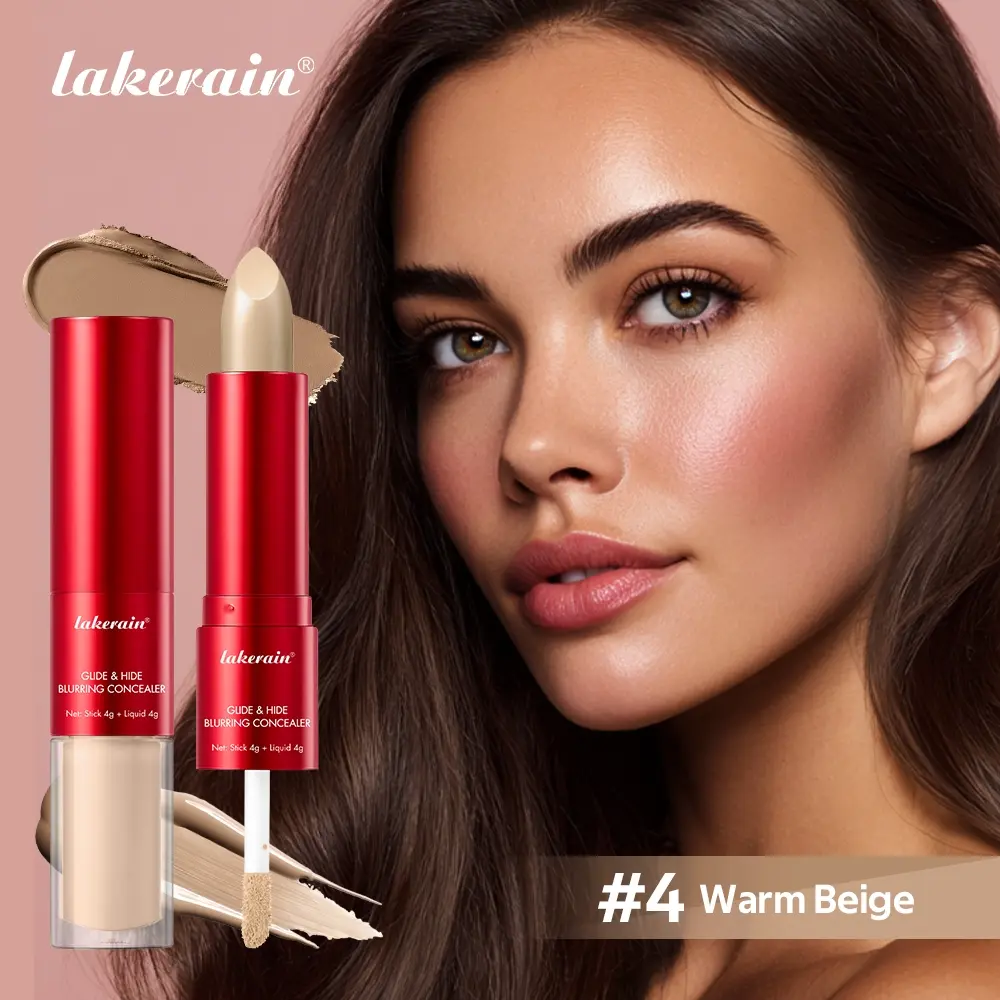 Long-lasting Glide&Hide Blurring Flawless Coverage Concealer, High-Coverage Concealer Makeup, Conceals Dark Circles and Wrinkles, Dual formula Including Liquid Tip & Balm Stick, Waterproof & Sweatproof, Smoothes & Brightens, Travel-Friendly Cosmetics
