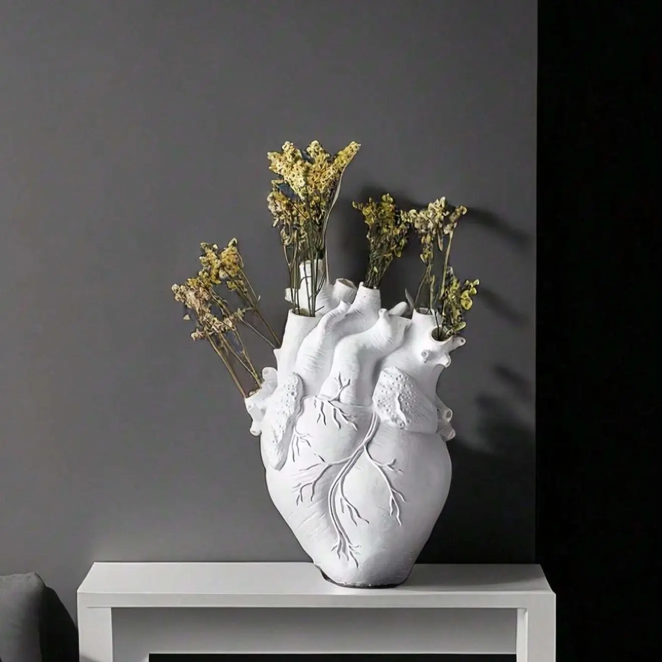 Heart Shaped Vase, Creative Modern Style Heart Design Vase, Home Decor Supplies for Living Room Bedroom Dining Room Wedding Party (without Floral), Flower Vase, Dining Table Centerpiece, Home Decorative Vase, Decorative Vases For Home Decor, Decoration