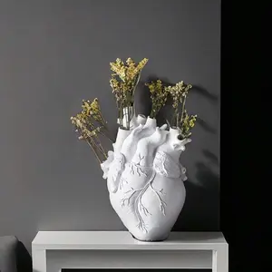 Heart Shaped Vase, Creative Modern Style Heart Design Vase, Home Decor Supplies for Living Room Bedroom Dining Room Wedding Party (without Floral), Flower Vase, Dining Table Centerpiece, Home Decorative Vase, Decoration