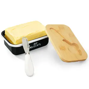 Butter Dish with Lid, Large Butter Container Keeper with Double Silicone Sealing, Butter Dish with Butter Curler Knife, White Kitchen Farmhouse Decor Butter Container, Silicone Sealed Butter Keeper for Home Decor, Kitchen Gift