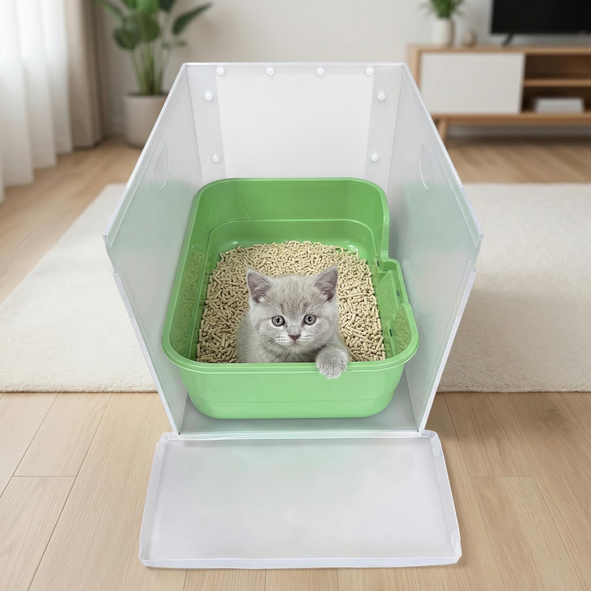 Foldable Cat Litter Box Splash Guard Set - 3PCS Anti-Pee/Scatter Shields BPA-Free Universal Fit 23.62INx15.75IN Extra-Tall 11-Inch Design for Busy Households Foldable Cat Litter Box Splash Guard Set - 3PCS Anti-Pee/Scatter Shields BPA-Free Universal Fit 23.62INx15.75IN Extra-Tall 11-Inch Design for Busy Households