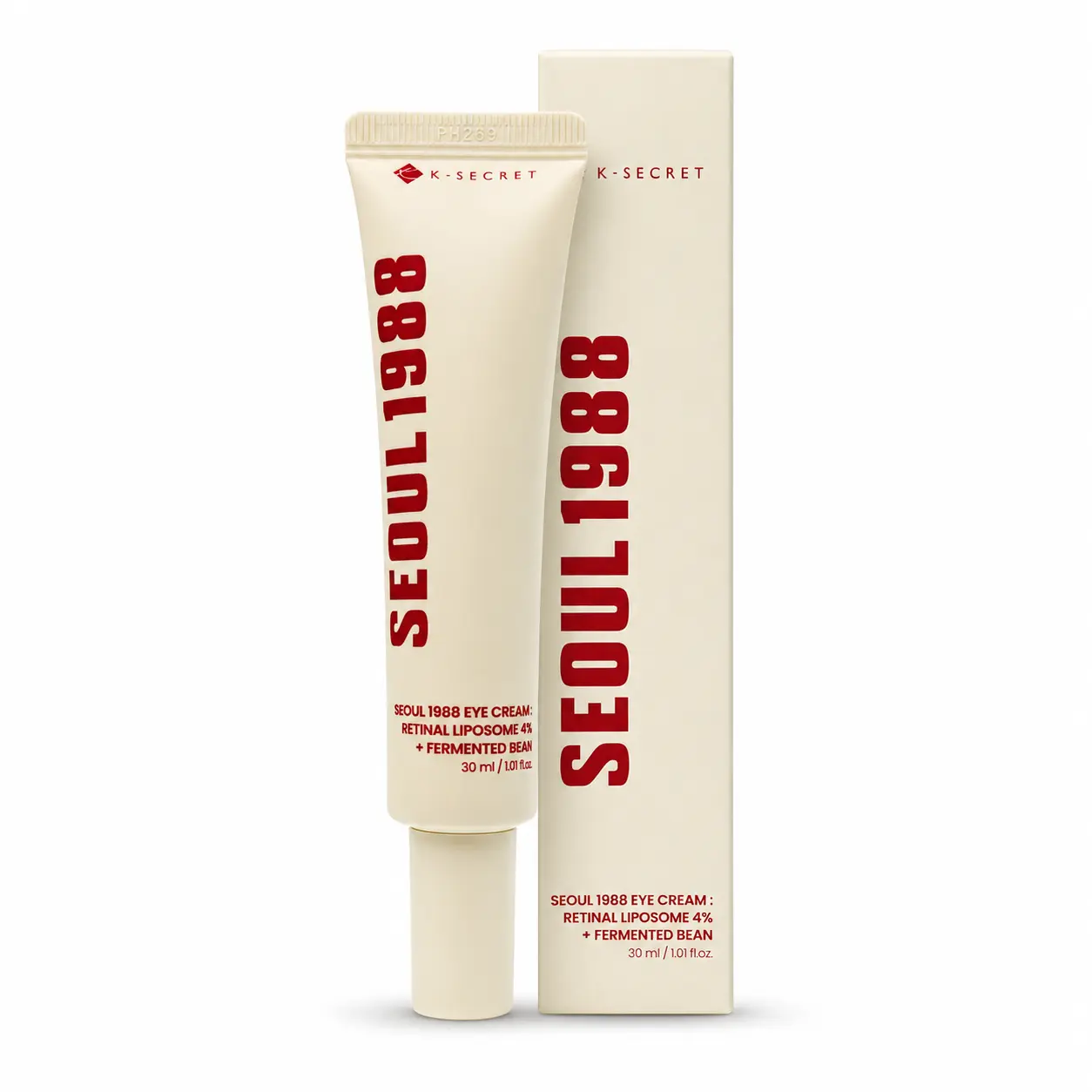 KSECRET SEOUL 1988 Eye Cream with 4% Retinal Liposome & Fermented Bean for Wrinkles Dark Circles Lightweight Hyaluronic Acid Moisturizer Niacinamide 30ml - Pigmentation