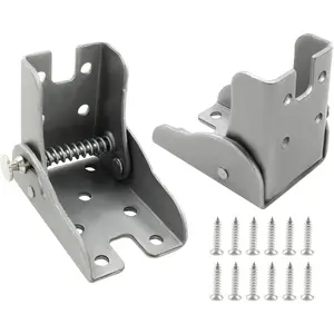 2 Pcs Folding Table Leg Hinge, 90-Degree Self Locking Hinge Angle Braces Extension Support Bracket for Folding Feet and Folding Countertop(Silver)