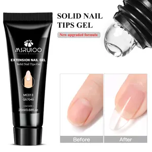 MSRUIOO 20ml Solid Nail Tips Gel, Nail Extension Gel, Clear Non-Stick Hand Nail Gel with Rhinestone Gel Glue for DIY Manicure, Nail Art, UV LED Lamp Needed, Firm and Long-Lasting, Nail Art Supplies, Perfect for Daily Nail Manicure Care