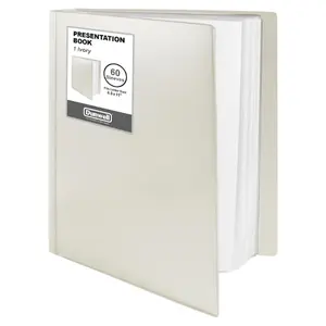 Presentation Binder 60-Pocket, Displays 120 Pages, 8.5x11 Portfolio Binder with Plastic Sleeves, Storage and Organizer for Documents, Photos, Kids Artwork, Projects, Recipes (Ivory)