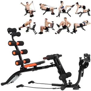 7-in-1 Multi Functional Ab Workout Bench – Adjustable Sit Up & Ab Crunch Trainer with Leg Extension, Pedals and 360° Rotating Seat – Home Gym Equipment for Full Body Training