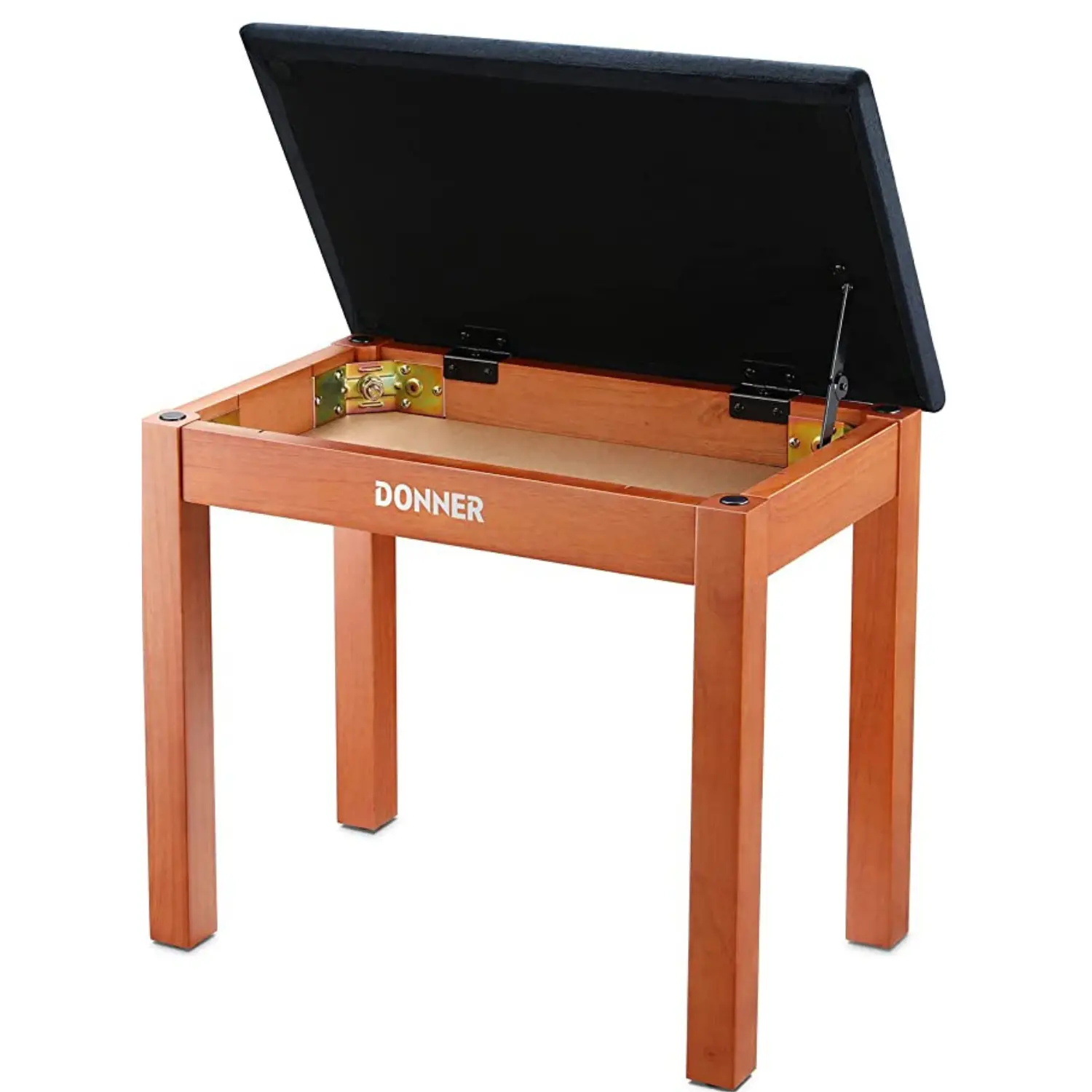 Donner Solid Wood Piano Bench - Furniture with Storage Box, High-Density Sponge Pad Seat, Suede Dustproof Cover, Strong Bearing Force Up to 300 lbs, 29.1x13.4x19.7in (57x38x13cm), Keyboard Musical Instrument Accessory, Keyboard Accessories