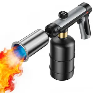 【SummerVibes】SUNCOZE Propane Torch (Tank Not Included) with One-Touch Max Fire and Safety Lock, Kitchen Torch for searing Steak, Adjustable Flame Gas Torch, Campfire, Craft Ideas, BBQ, Weed Killer, Snow Melting
