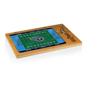 Football Fan Shop Picnic Time Icon Glass Top Cutting Board - Tennessee Titans