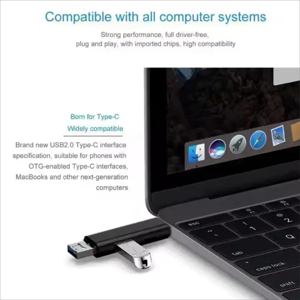 New 5 in 1 Multifunction USB 2.0 Type C USB Micro USB SD TF Memory Card Reader for Android Computer Dock OTG Type C Adapter