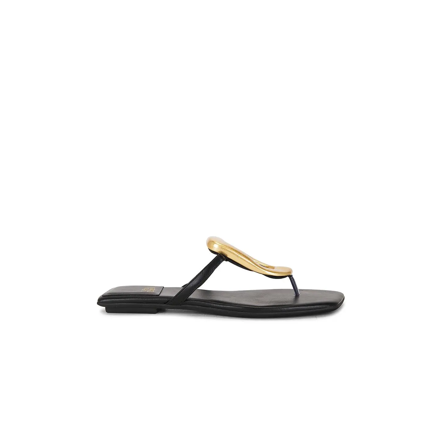 Jeffrey Campbell Linques 2 Flat Sandal in Black & Gold
