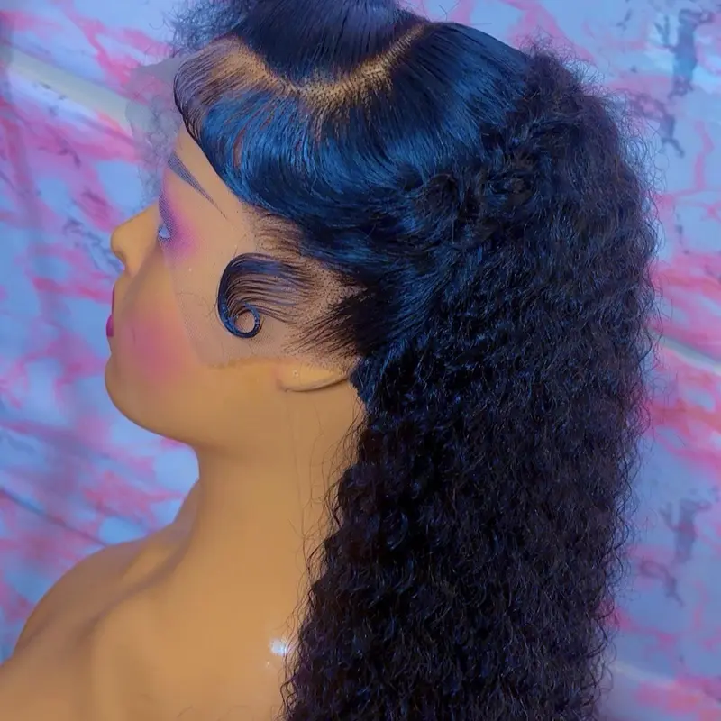Wear and Go Glueless Wigs Human Hair Pre Plucked Pre Cut kinky curly 13*4 Lace Front Wigs for Black Women Natural Hairline Water Wave Lace Front Wigs 250 Density 22 Inch