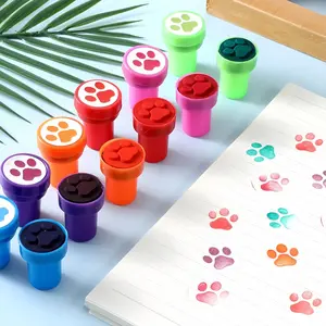 12/24 Piece Animal Footprint Ocean Animal Pattern Stamps, Mini Self-Inking Design, Multi-Color Options, Perfect for Art Crafts DIY Party Supplies, Crafting Kit