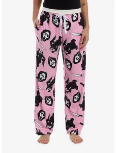 Ghost Face Pink Pajama Pants Cute Holiday PJs Gift Unisex, Gift for Him, GIft for Her, Funny Outfit for HolidayCute Holiday PJs Gift Unisex, Gift for Him, GIft for Her, Funny Outfit for Holiday