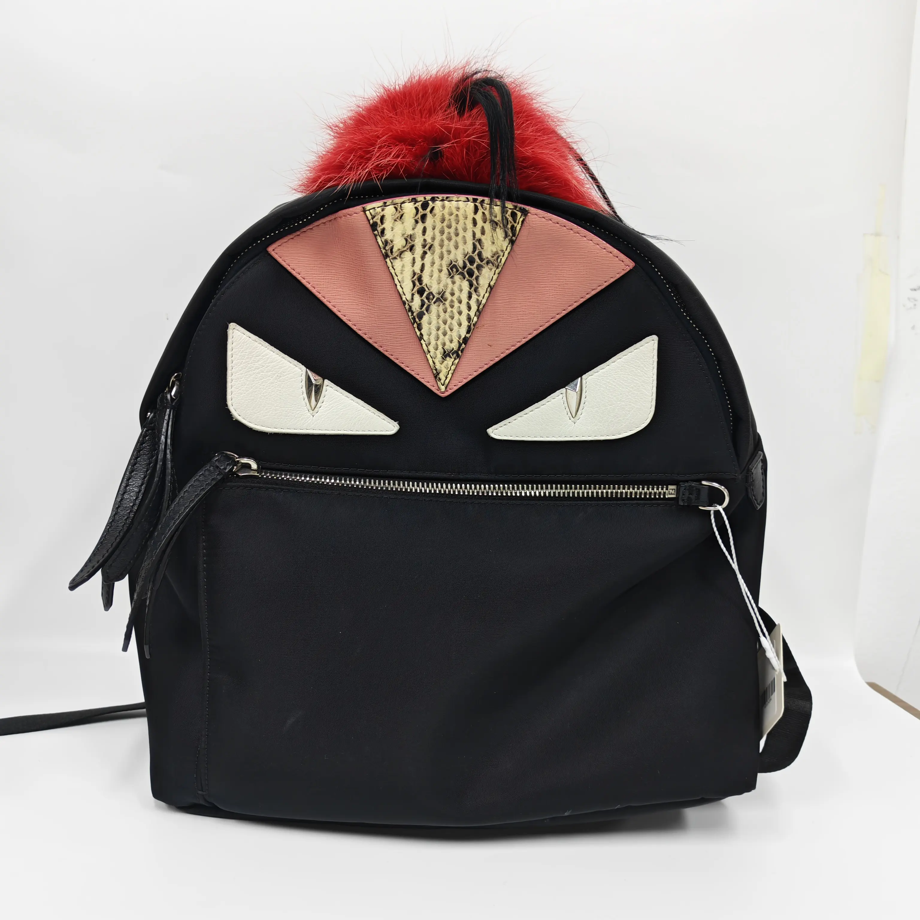 Pre-owned Italy Backpacks fendi Backpack Red Fur Monster (SZ 53593)