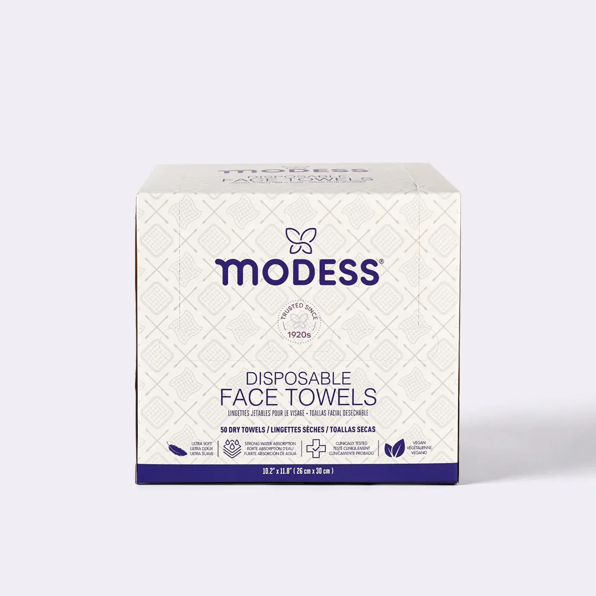 Modess Disposable Facial Washcloth - 50-Count, 100% Plant Fibers, Pearl Texture, Dual-Sided Pearl Texture, Dry & Wet Dual-Use, Unscented, No Additives, Beauty Tools, Sensitive Skin Gentle Cleanse, Save 10% on Any 3 Items, Facial Towels