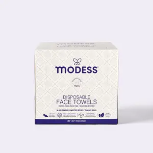 Modess Disposable Face Towels 50-Count | Dry & Wet Use | Pearl-Embossed | 100% Plant Fiber | No Additives