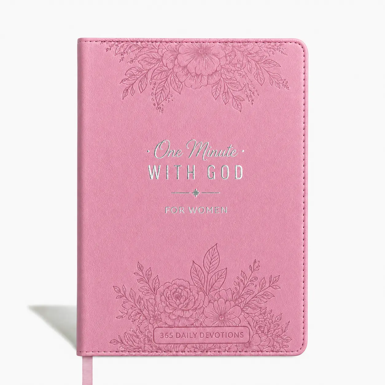 One Minute WITH GOD FOR WOMEN Notebook, 365-Day Women’s Study Bible, Full-Color Silver Foil Stamped Faux Leather Hardcover, Daily Devotional Prayer Journal, Bible Study Book, Christian Gift for Her, Inspirational Bible Verses