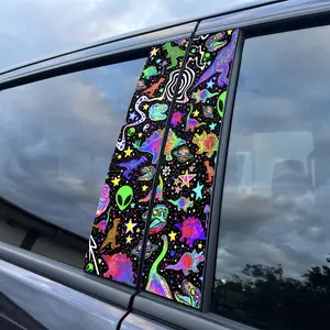 Car Window B-pillar Sticker, Car B-pillar Decorative Sticker, Cool Pattern Car Sticker, Car Exterior Accessories for Car Decoration, Car Decals
