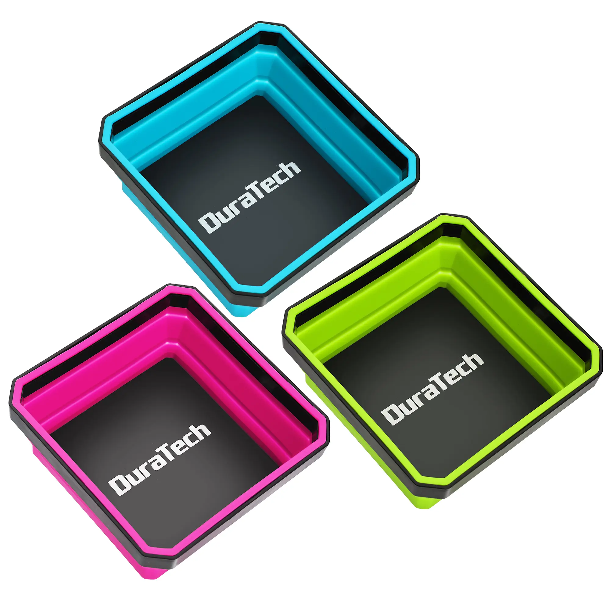 #backtoschool DURATECH Magnetic Foldable Parts Tray Set, 3 Pack Collapsible Silicone Tool Tray Set with Double-Sided Magnetic Base for Organizing Screw Bolts Nuts Washers Pins and Other Small Metal Parts