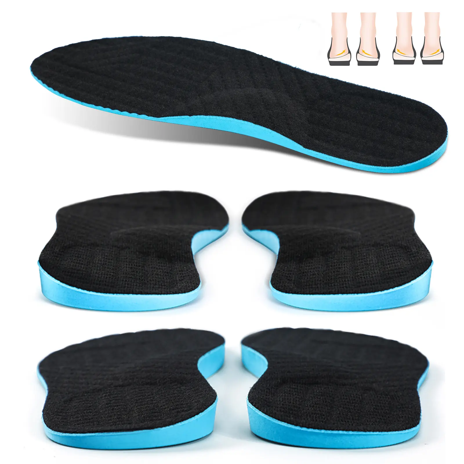 Orthotic Insoles Posture Correcting for X/O Type Legs, Plantar Fasciitis & Flat Feet Support, Unisex Shoe Inserts for Pronation & Supination Relief, Summer Footwear Soles, Orthopedic Insoles, Pronation Insoles