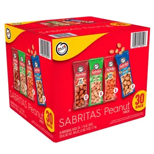 Sabritas Peanuts, 4 Flavours Hot , salt and lemon ,spicy and Japanese , Protein Snack sour Flavor Mexican Snack  30 packs party snack