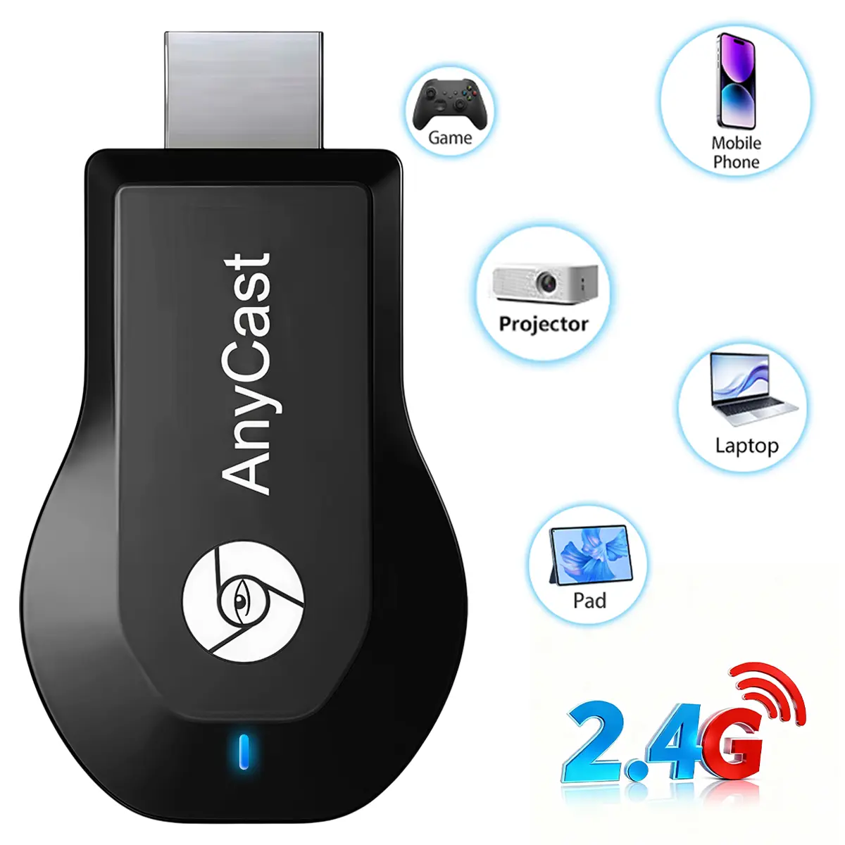 Wireless HDMI Display Dongle Adapter, Screen Mirroring Adapter,Wireless HDMI Extender Receiver for Projector/Smart Phone/Monitor/PC/Laptop,Plug & Play,Support Windows/iOS Mac/Andriod, HD Streaming Video/Audio/File, Tech Gadgets, Electronic Gadgets