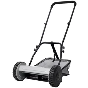 Professional 5-Blade Reel Lawn Mower 14” Cutting Width, Manual Push Mower with Grass Catcher & Adjustable Blades, for Precision Lawn Care