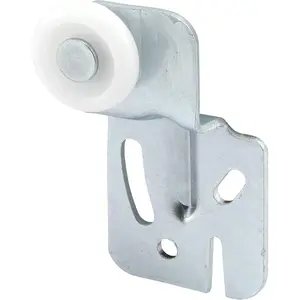 MP6501 Closet Door Roller with 1/2 In. Offset and 7/8 In. Nylon Wheel (2 Pack), Zinc
