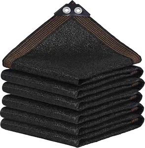 Black eye-blocking mesh, durable mesh fabric with waterproof straps and grommets (70–80%), 10×13 ft (approx. 3×4 m), garden shade net, suitable for greenhouses, plant cultivation, and chicken coop sunshade cover.