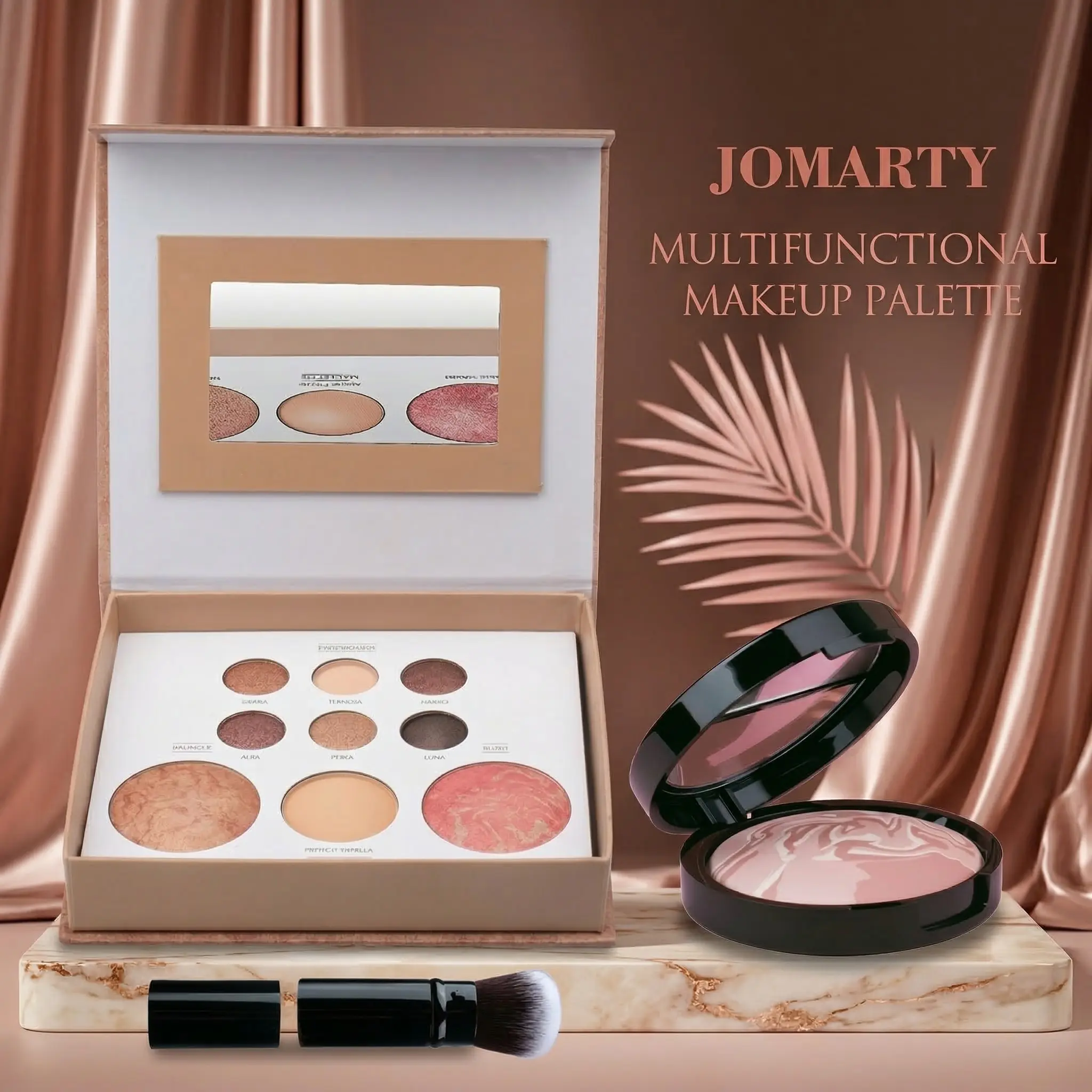 Baked Tuscan Dreams 12 Baked Eyeshadow Palette - Compact, Long-Lasting Soft Glam Multicolor Kit with Mirror for Radiant Look, Buy 1 Get Random Free Foundation Stick (2 Sets Total), 2026 Trending TikTok Free Gift, Cream & Metallic Finishes
