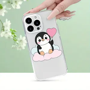 Cute Penguin Pattern Transparent Phone Case, TPU Shockproof Full Protection Case, Suitable for iPhone 17/16/15/14/13/12/11 PRO MAX PLUS AIR E XS and PROMAX XR, Ideal Gift for Friends and Family, ZB285