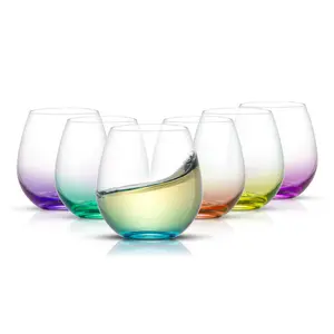 Hue Colored Stemless Wine Glasses, 15 oz Hue Colored Stemless Wine Glasses, 15 oz