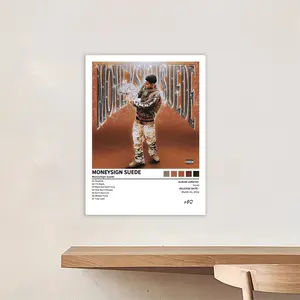 Moneysign Suede - Canvas Poster, Canvas Prints of Music Album Covers, Home Decor, Bedroom/Dormitory Birthday/Christmas/New Year's Gift, Suitable for Living Room and Sleeping Area, Retro Style, Perfect for Hip Hop Fans, Frameless