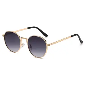 Round Metal Sunglasses for Women & Men UV Protection New European American Fashion Square Mirrored Shades