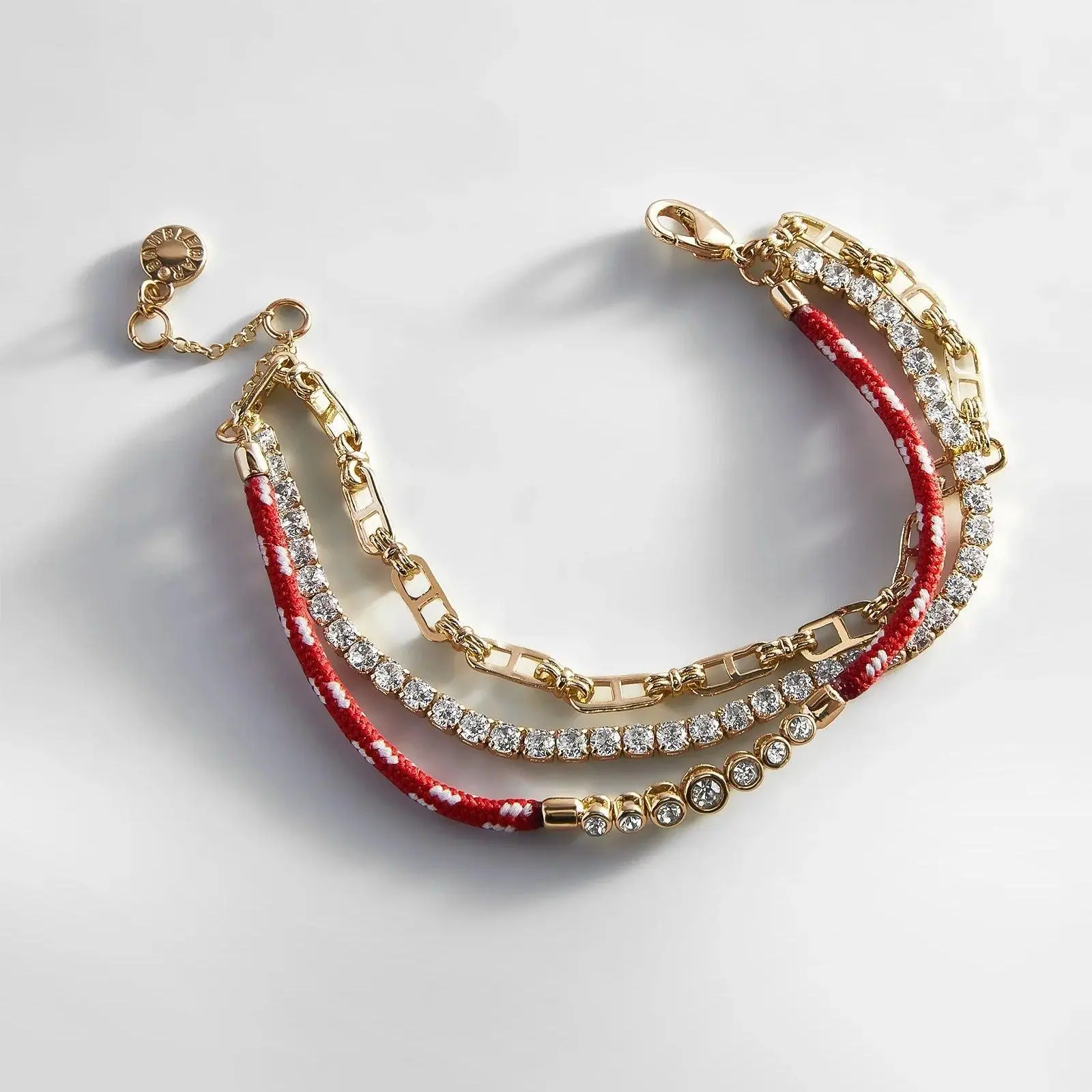 Rowan Semi-Precious Layered Bracelet with Bling Effect - Shanghai Fashion Costume Jewelry Accessory