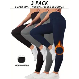 3-Pack Women's Fleece-Lined Thermal Leggings!❄️ High Waisted & Super Soft for Winter Workouts.Stretchy Yoga Tights That Lock in Warmth - Your Ultimate Cold Weather Fitness Essential!