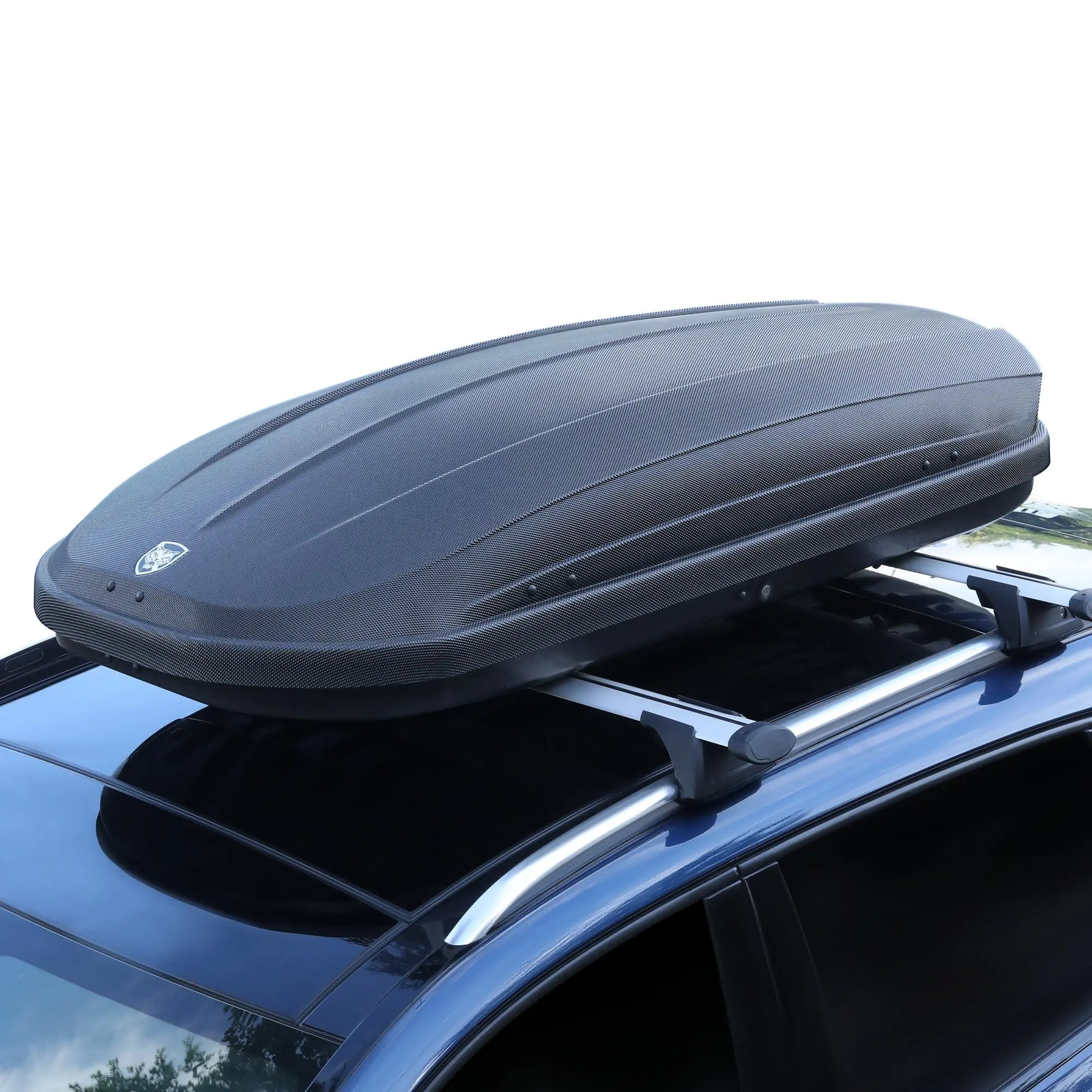 Aerodynamic Hard-Shell Rooftop Cargo Box, ABS Shell, 12 cu ft Storage, 165 lbs Capacity, Dual Openings, 54.3"L x 31.5"W x 13.4"H, Includes 2 Keys and 2 Straps, Vehicle Roof-Mount Luggage Storage