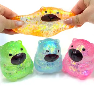 Cute Maltose Ice Cube Capybara Slow Bounce Stress Relief Decompression Squeeze Toy, Creative Six-Legged Dragon Squeeze Fun Gift, Model Xinghao 10-1