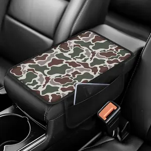 Camouflage Car Armrest Cushion Cover,Durable Stylish Fit Center Console Pad for Cars, with side pockets,Automotive Interior Decor Great Gift for Holiday Gift Fun Car Accessories