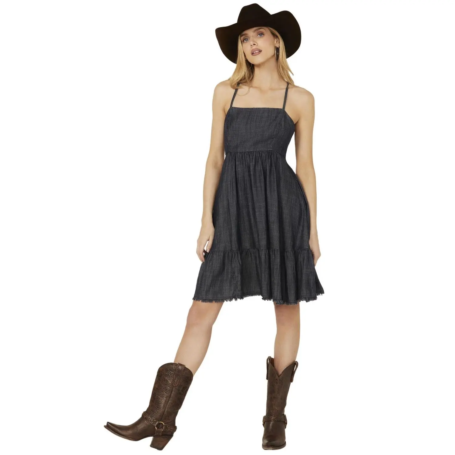 Ariat Women's Calico Chambray Tie Back Mini Dress - 10051285