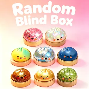 Blind Box 2026 New Glitter Dumpling Squishy with Steamer Box, Soft Sensory Fidget Steamed Bun Squeeze Toy for Adult Stress & Anxiety Relief